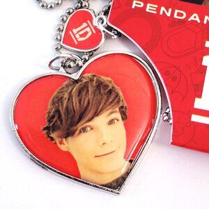 One Direction 1D LOUIS Pendant Necklace Heart Charm - NEW